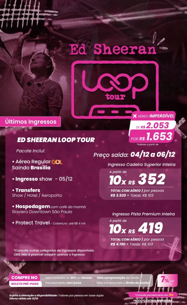 Ed Sheeran Loop Tour em São Paulo