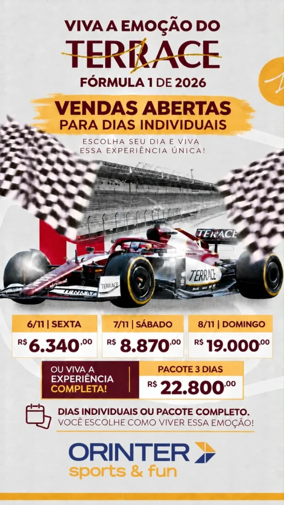 Fórmula 1 em Interlagos: Camarote Terrace