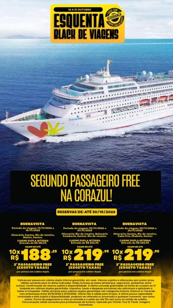 Segundo passageiro FREE na Corazul 🛳️